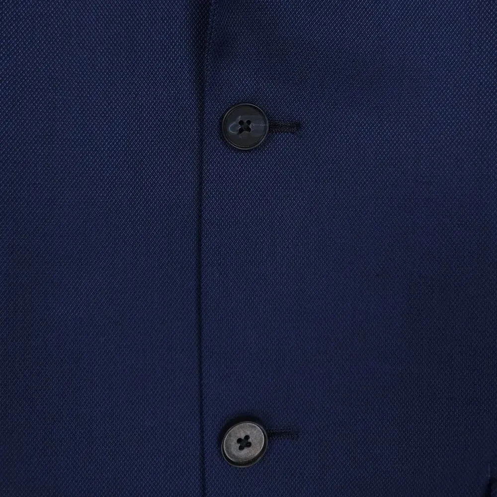 DKNY Mens Modern Fit 2 Piece Suit 38L 32x32 Blue Solid Birdseye Stretch NWT